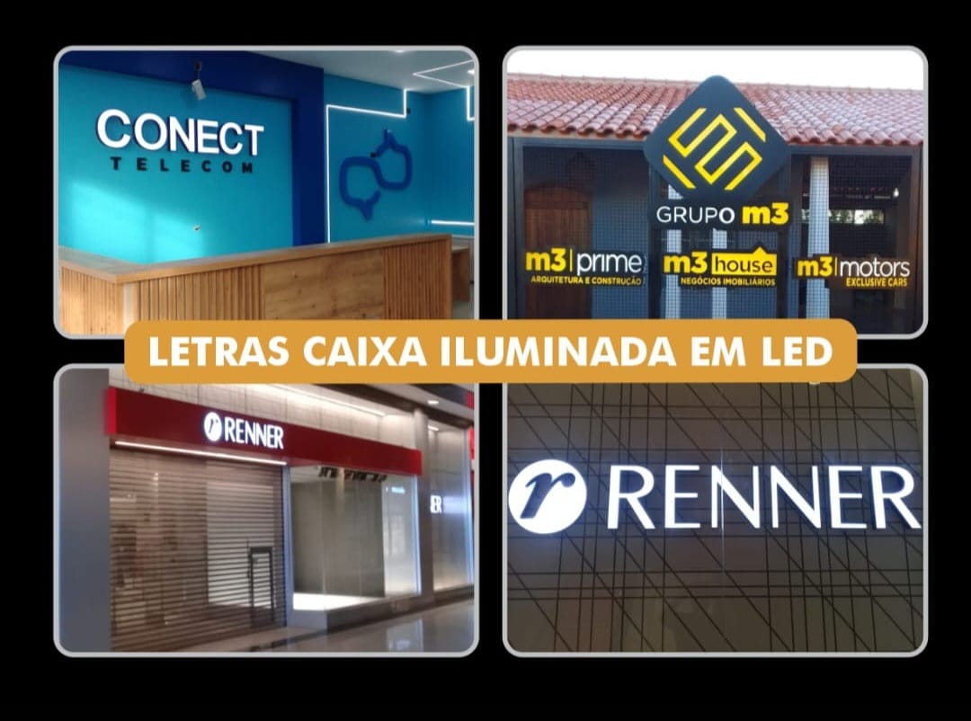 Caixa iluminada em LED em Ourinhos